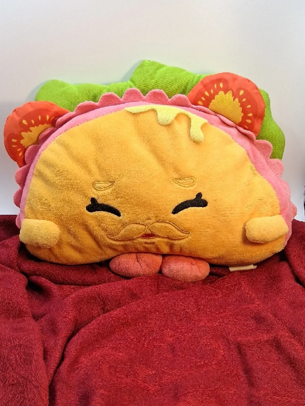 Shopkins Smiling Taco Plush Pillow in Yellow, Pink & Green